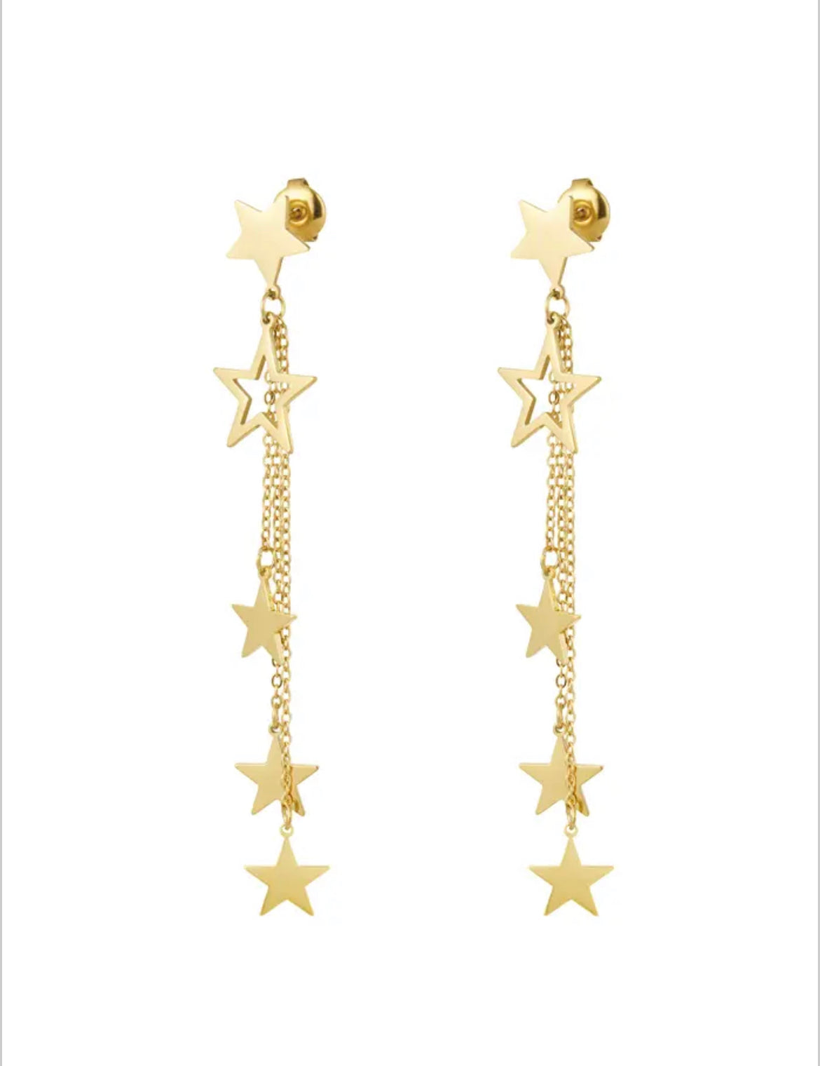 Oorbellen sterren & ketting