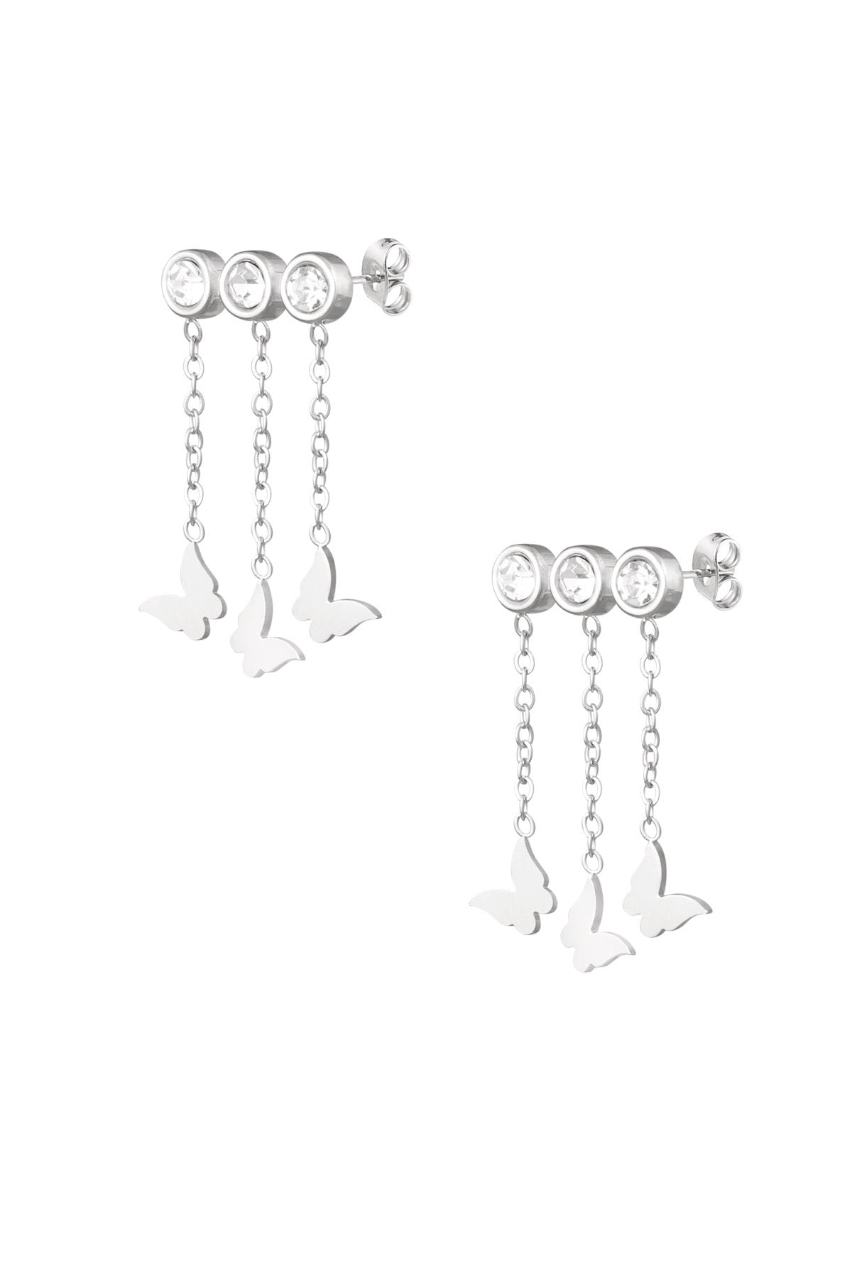 Oorbellen vlindertjes & steentjes