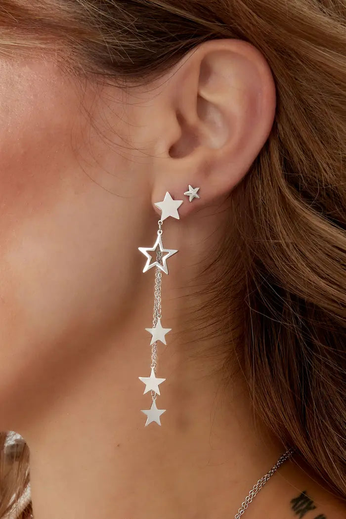 Oorbellen sterren & ketting