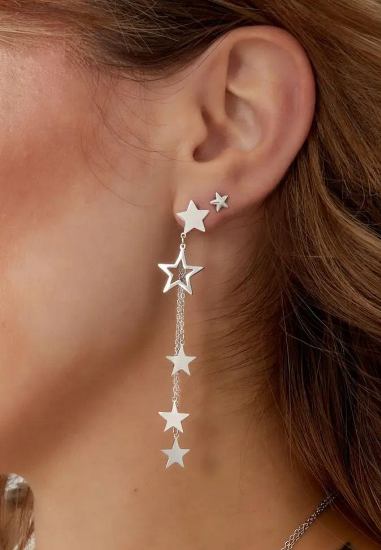 Oorbellen sterren & ketting