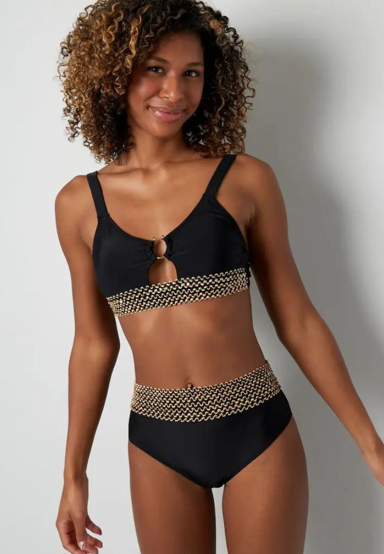 Bikini gold stitching