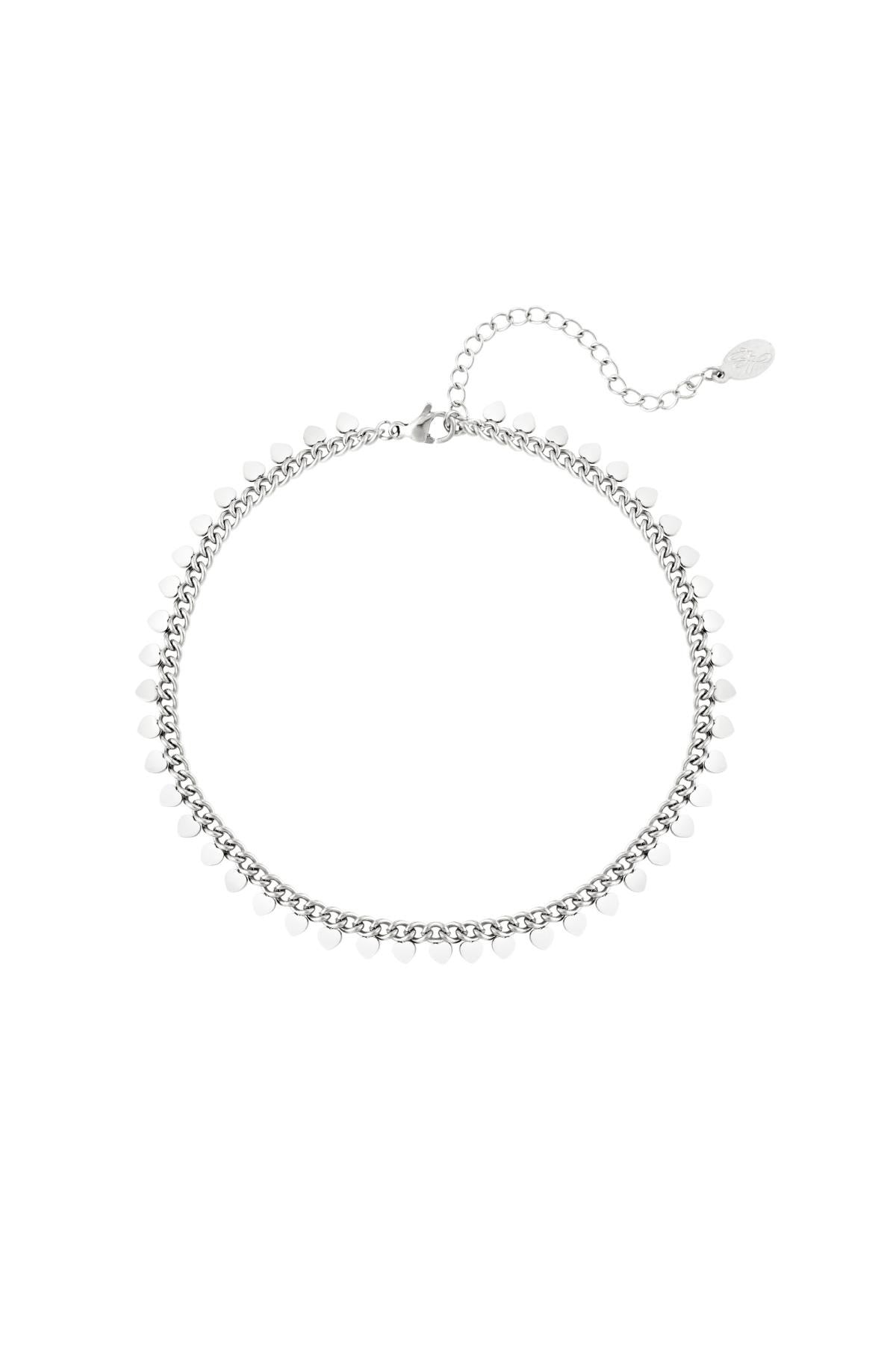 RVS enkelbandje hartjes Zilver Stainless Steel