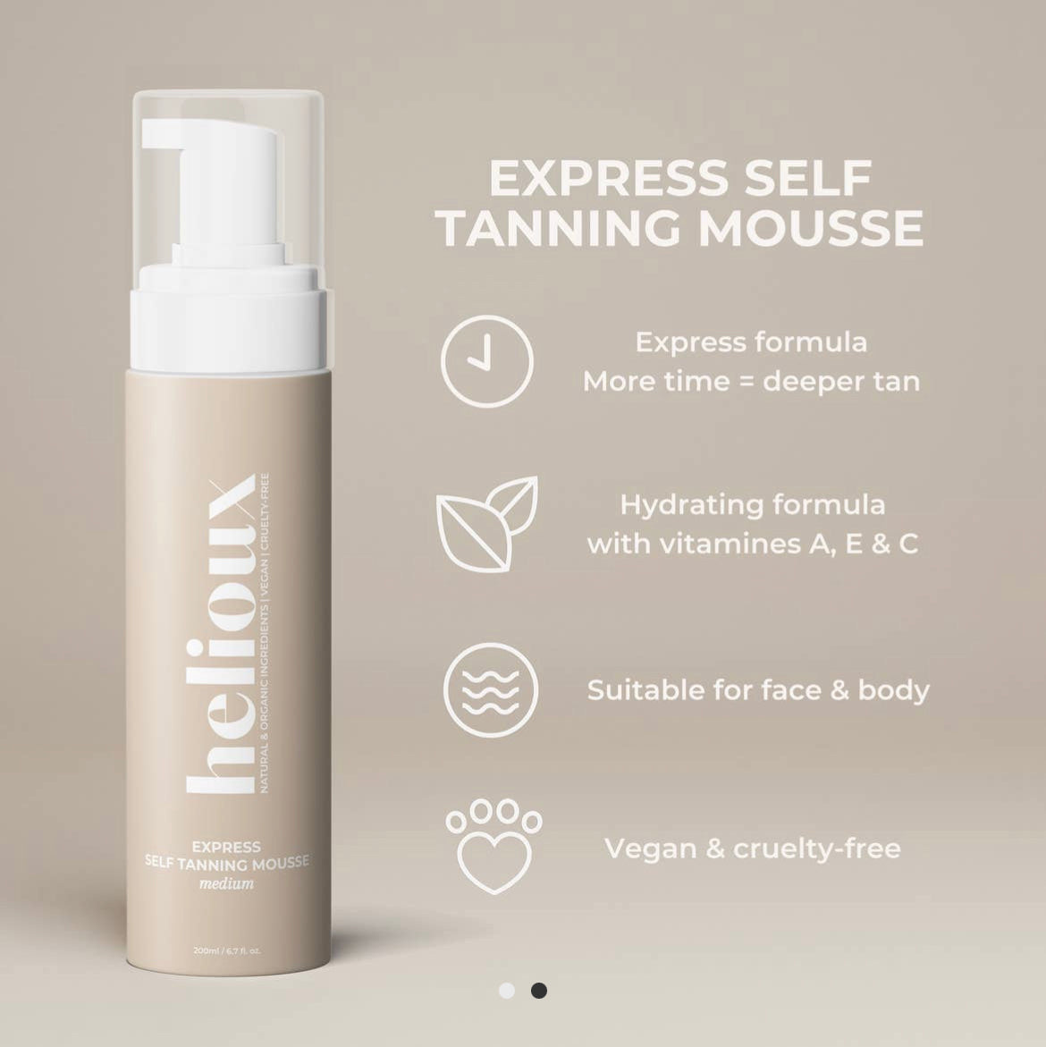 HELIOUX EXPRESS SELF TAN MOUSSE MEDIUM