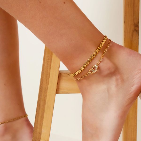 Enkelbandje met handboeien bedels