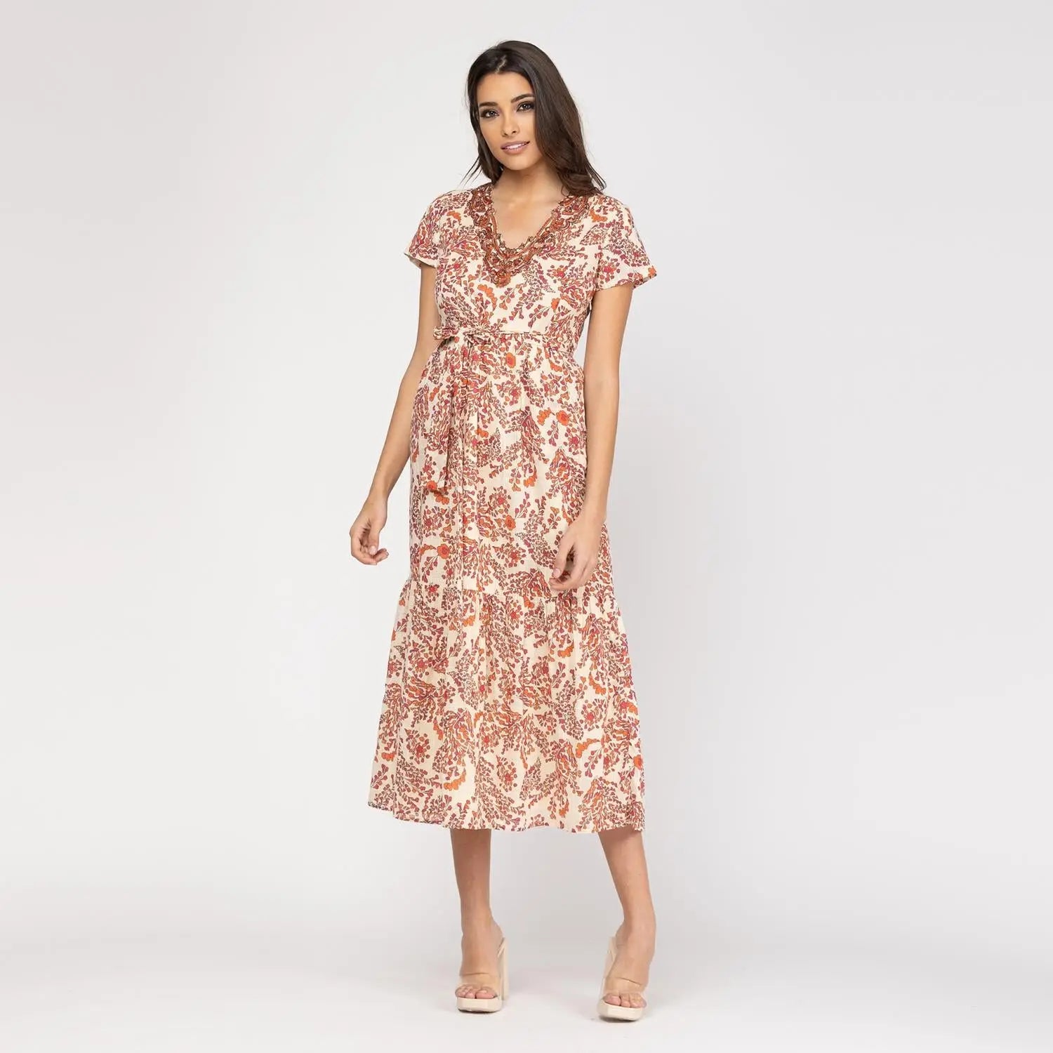 NIZA-Lange jurk met steekzakken