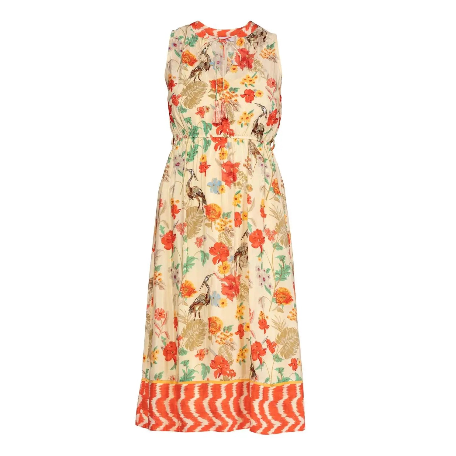 NIZA-Korte jurk Evasé met 100% viscose elastische tailleband