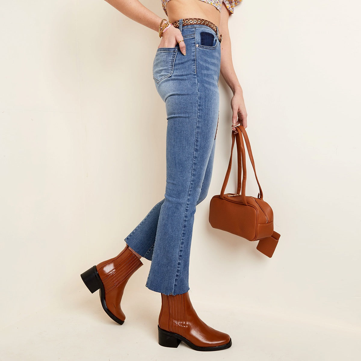 Enkellange stretch jeans