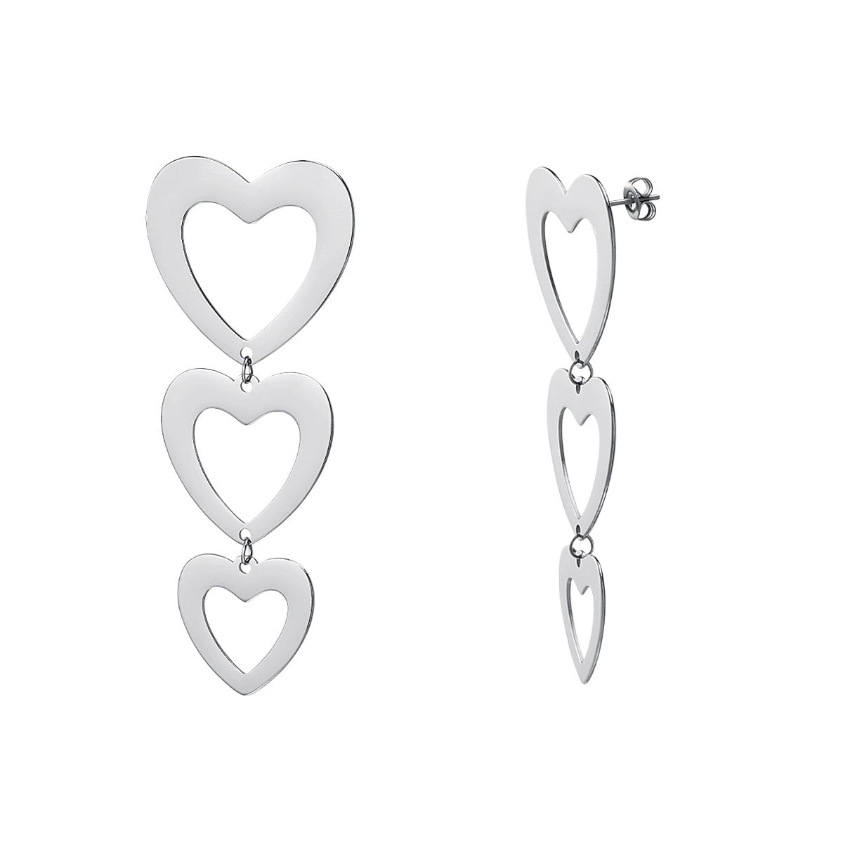 Oorbellen three hearts
