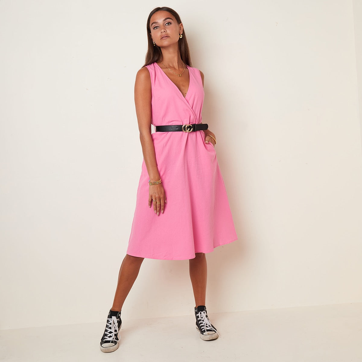 Katoenen jurk met zakken