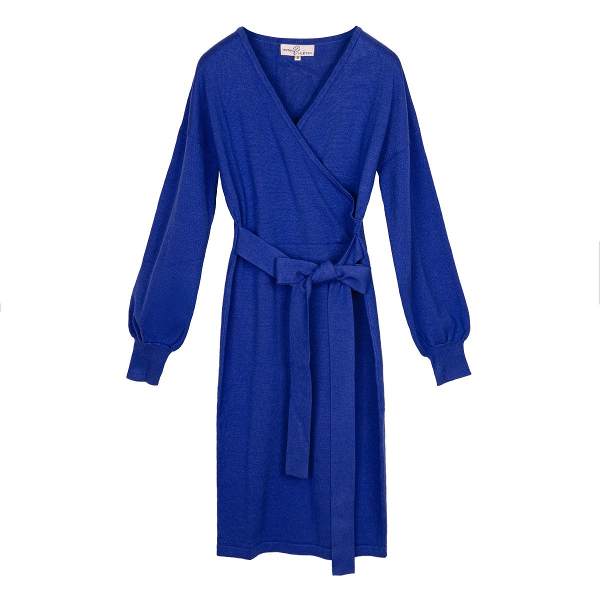 Gebreide jurk met tailleband