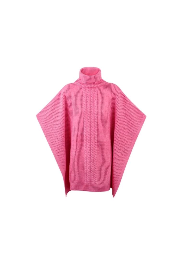 Plain knitted poncho