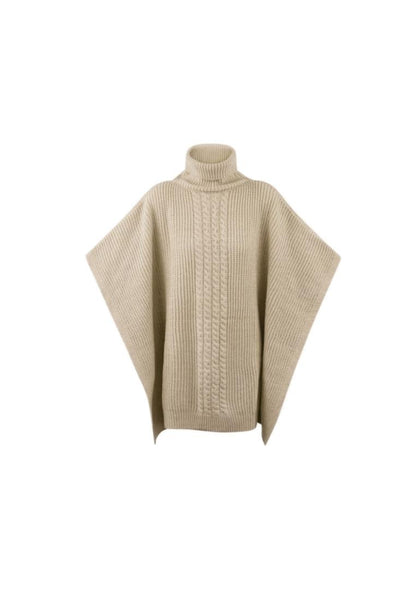 Plain knitted poncho