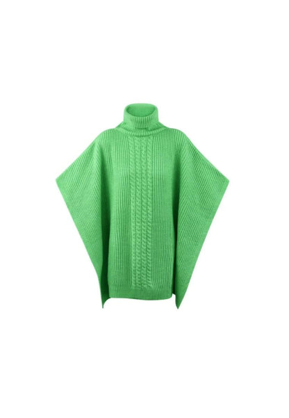 Plain knitted poncho