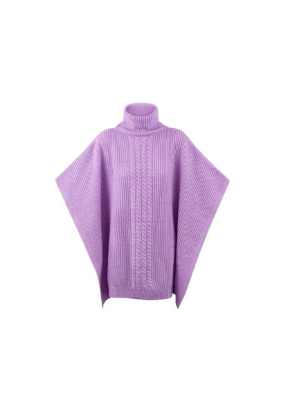 Plain knitted poncho