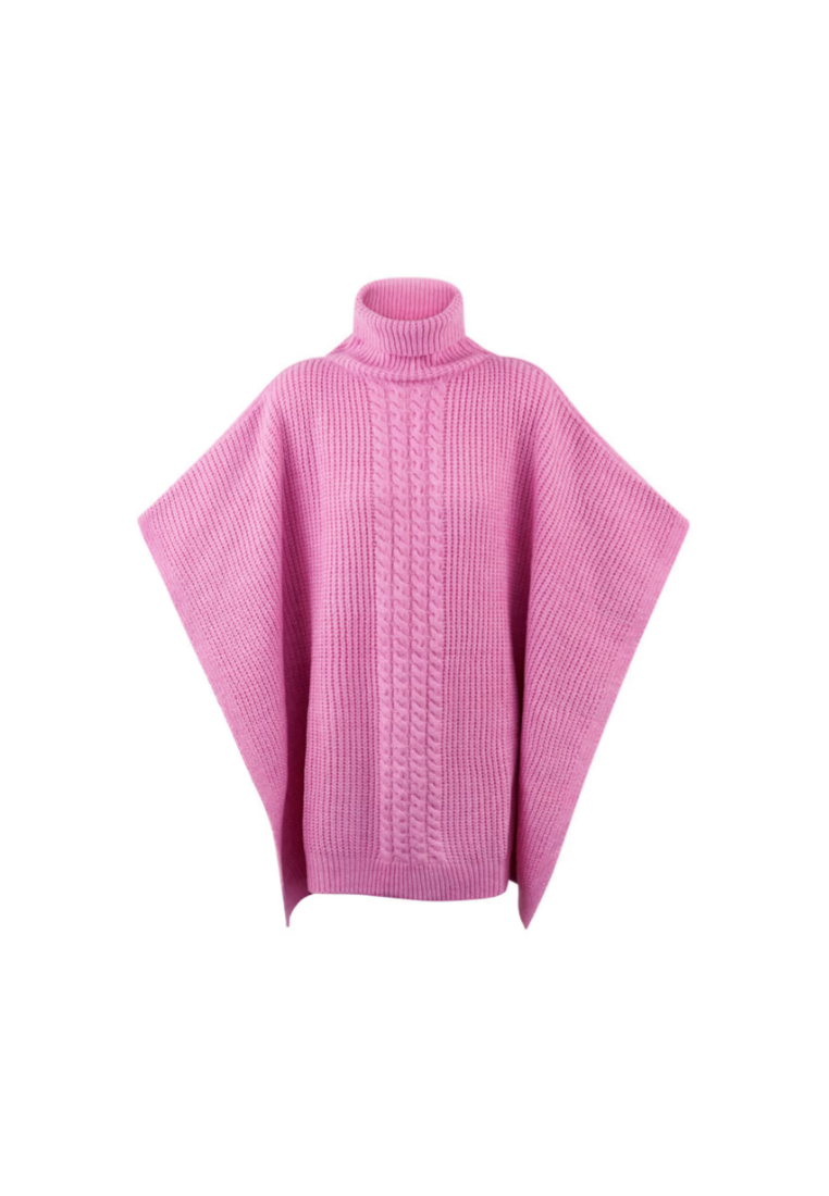 Plain knitted poncho