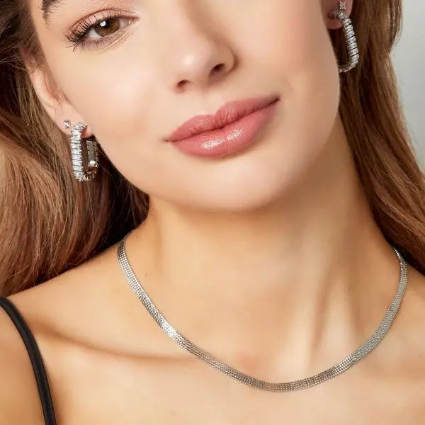 Platte stainless steel ketting