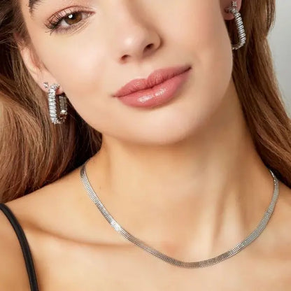 Platte stainless steel ketting