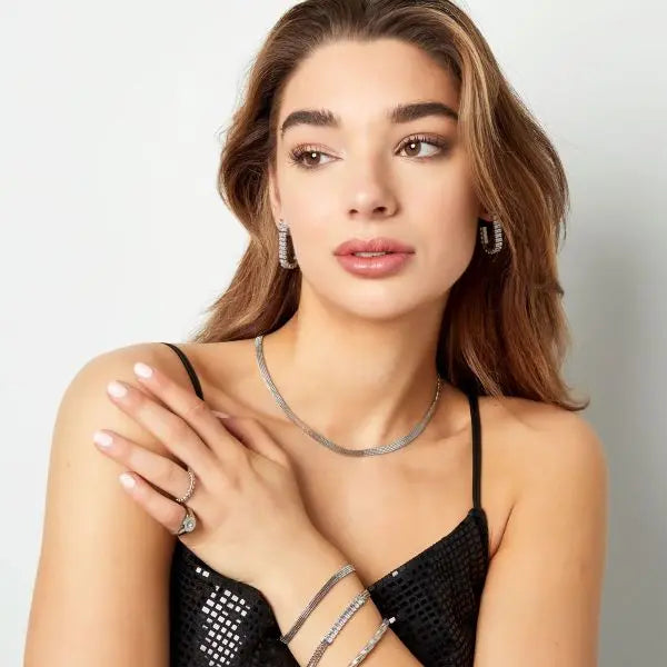 Platte stainless steel ketting