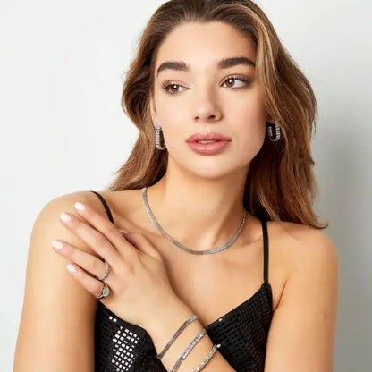 Platte stainless steel ketting