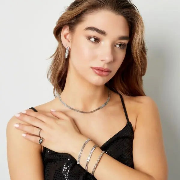 Platte stainless steel armband