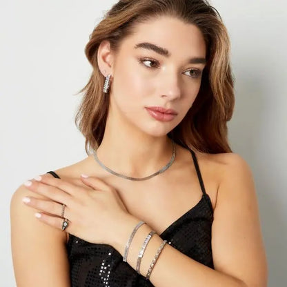 Platte stainless steel armband