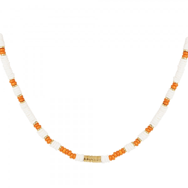 Ketting met stenen kralen - Strandcollectie