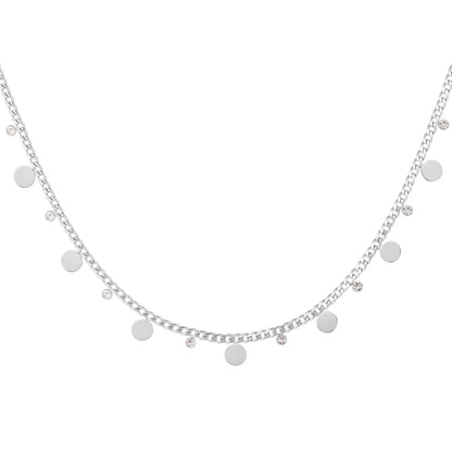 Necklace circles with rhinestones