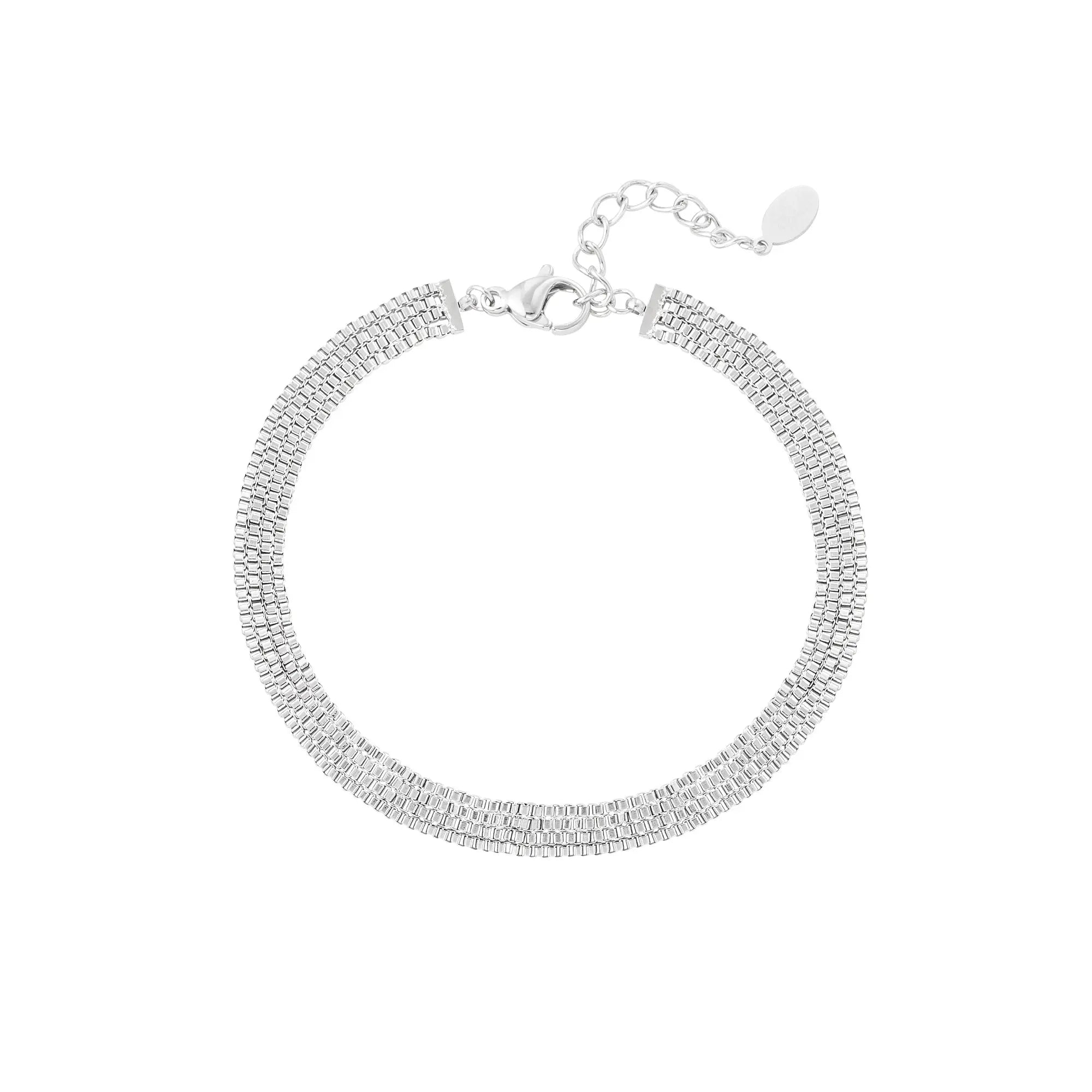 Platte stainless steel armband