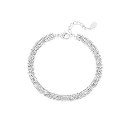 Platte stainless steel armband