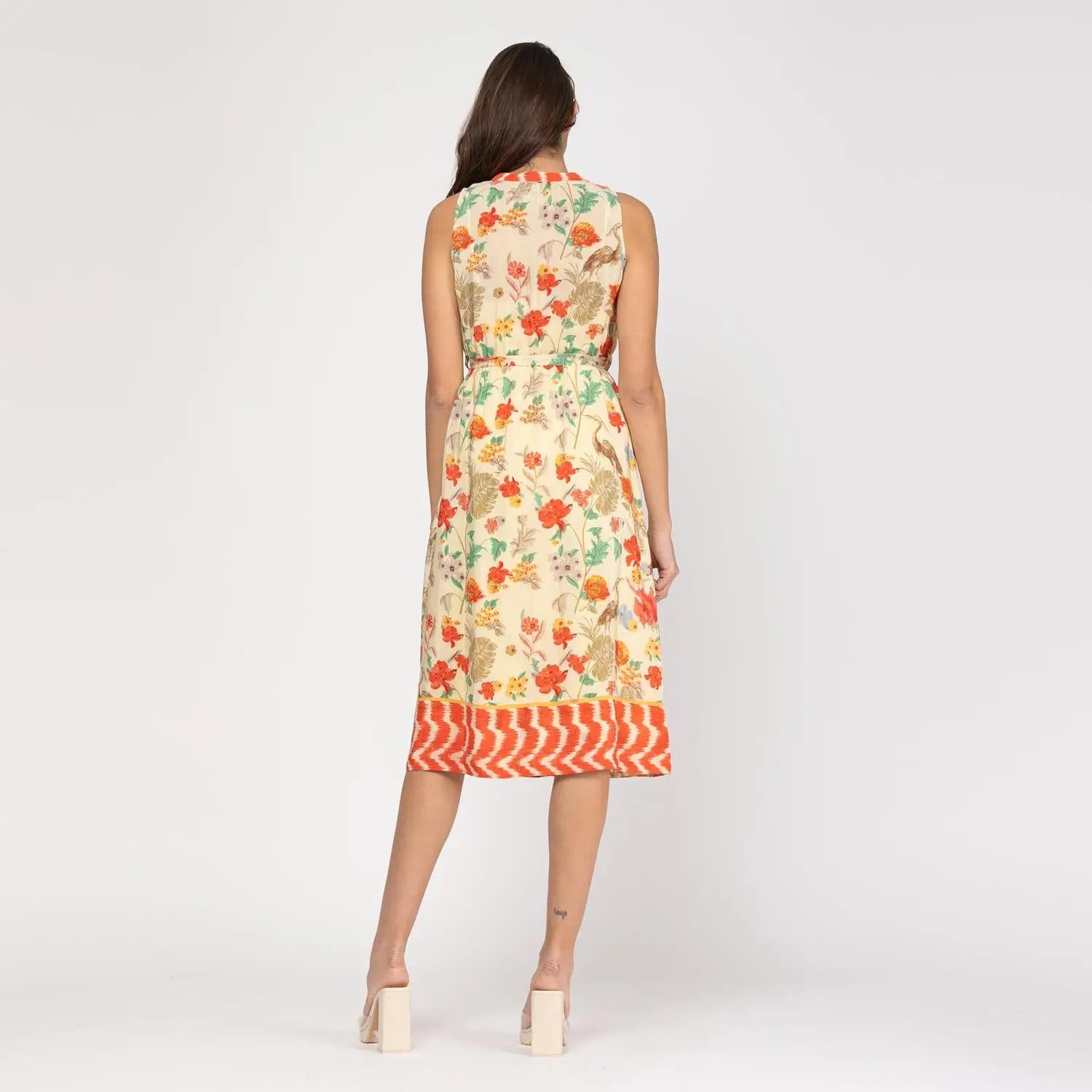 NIZA-Korte jurk Evasé met 100% viscose elastische tailleband