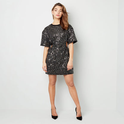 Jurk pailletten cut out