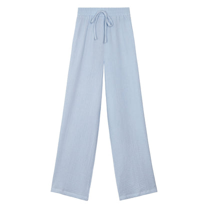 Katoenen broek met wijde pijpen