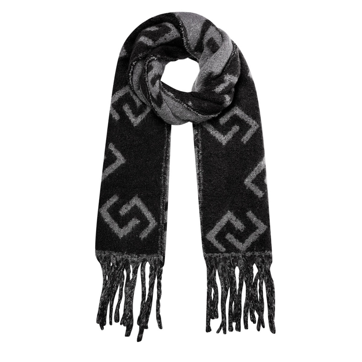 Winter scarf abstract square shapes