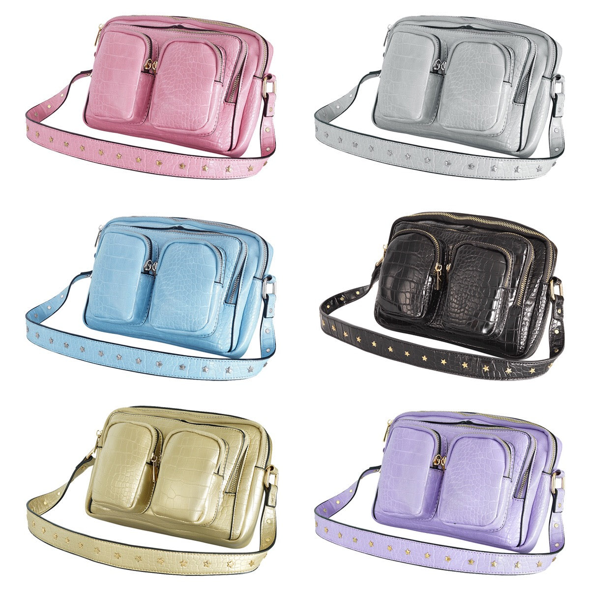 Lederen crossbody bag Lila