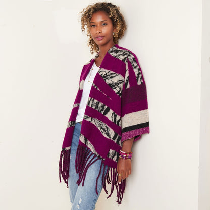 Poncho kleurrijk met print