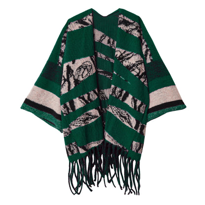 Poncho kleurrijk met print