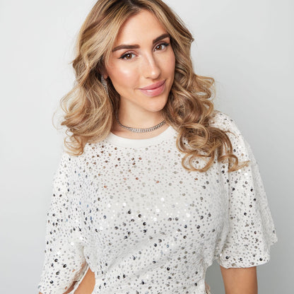 Jurk pailletten cut out